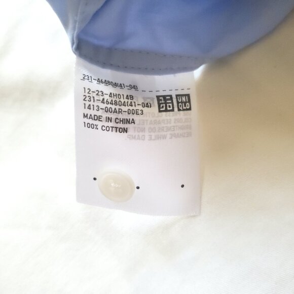 Uniqlo Light Blue Oversized Collared Button Up Long Sleeve Shirt Womens Small - Picture 2 of 8